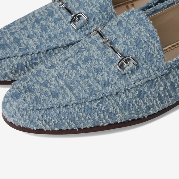 Sam Edelman Loraine Tweed Horse-Bit Denim Loafers in Montrose Blue size 6.5 - Picture 3 of 15